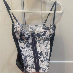 Princess Polly Monochrome Graphic Corset Top